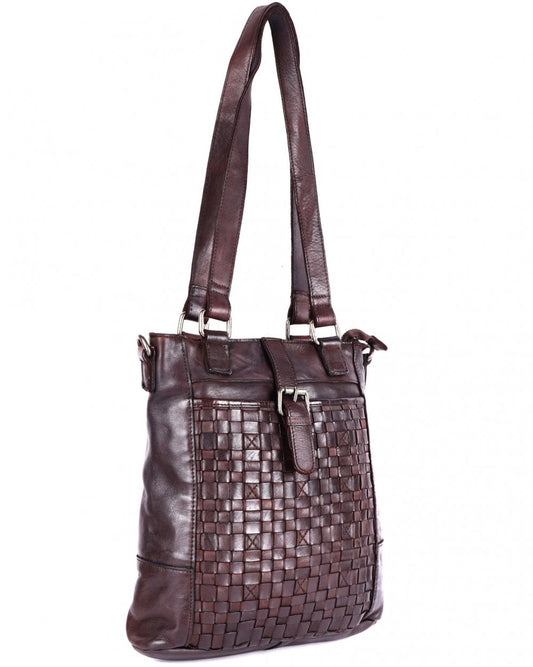 Leather Handbag - Dark Brown