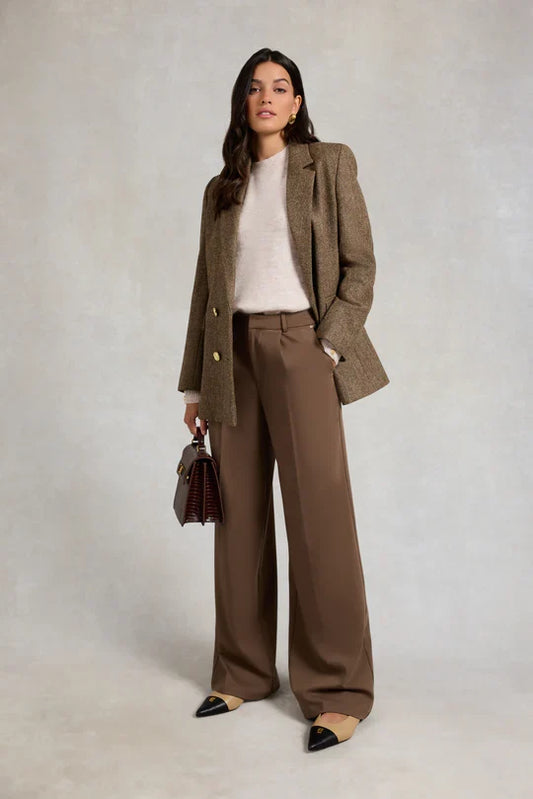 Pleated Wide Leg Trouser