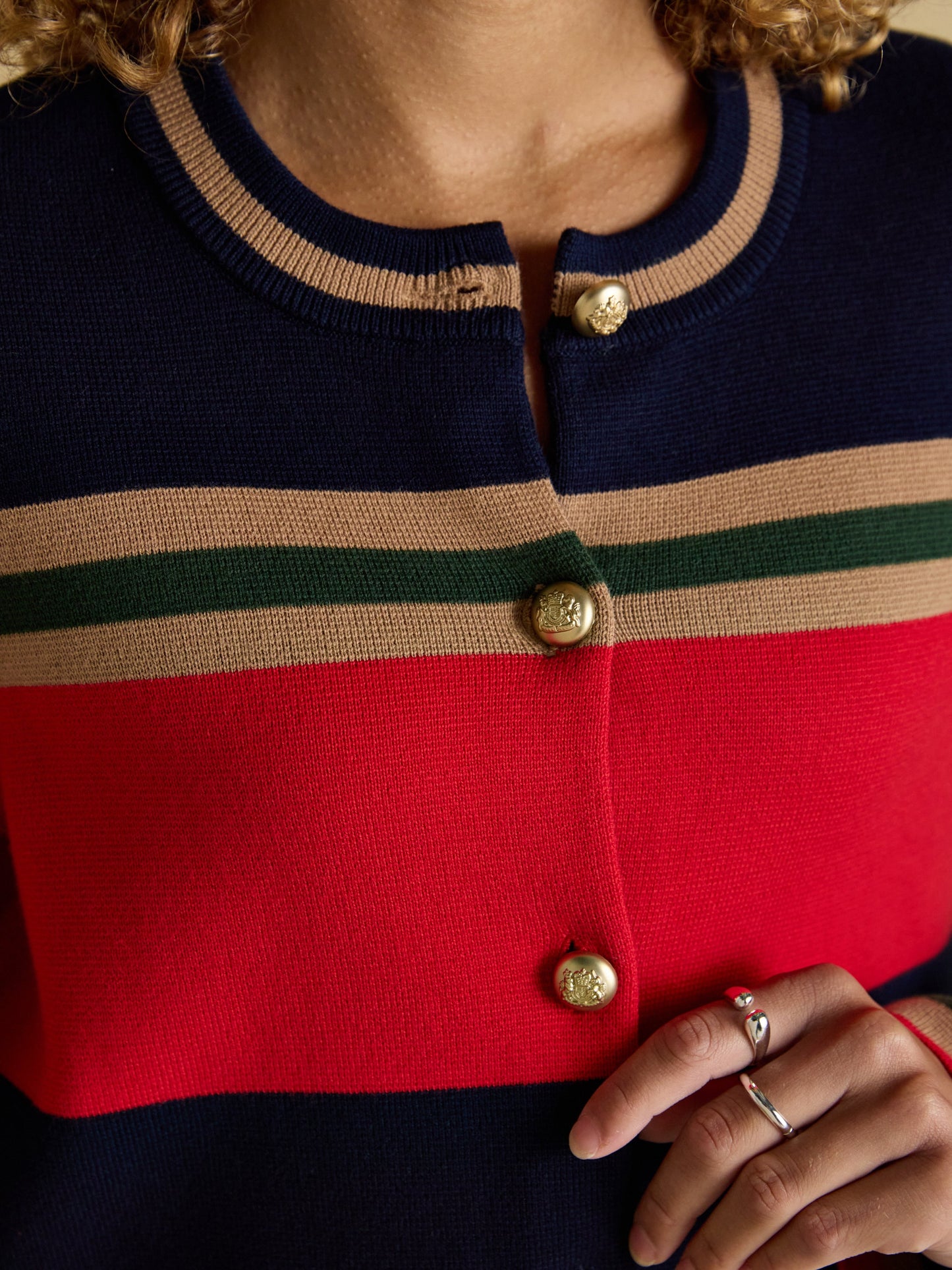Constance Multistripe Cotton Knitted Cardigan