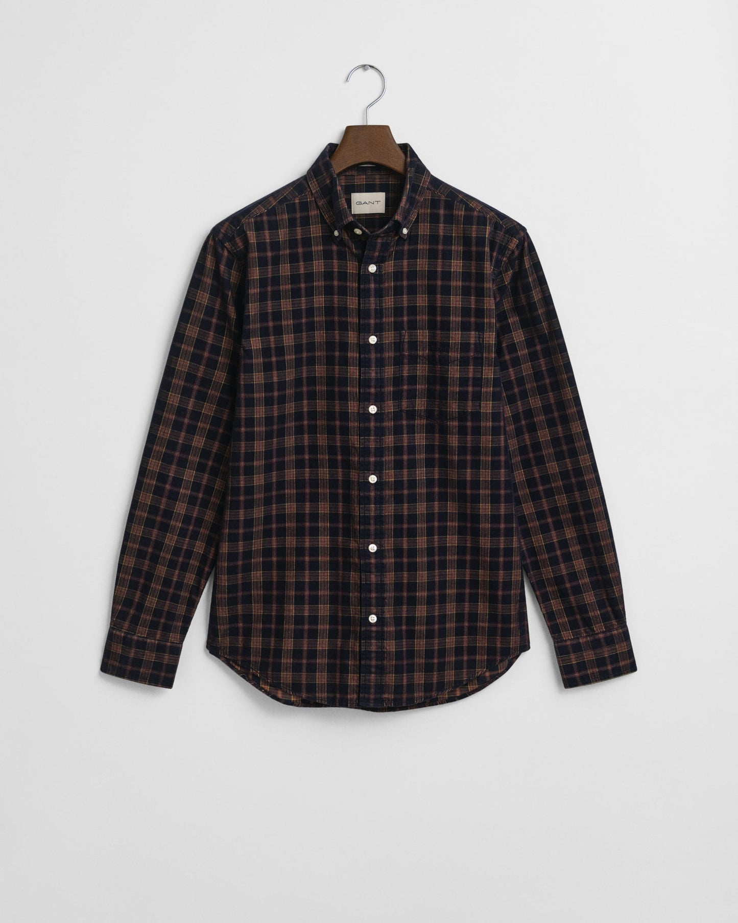 Regular Fit Checked Corduroy Shirt - Evening Blue