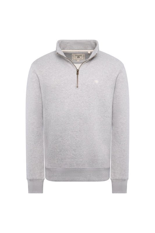 Quarter Zip Sweat - Grey Marl