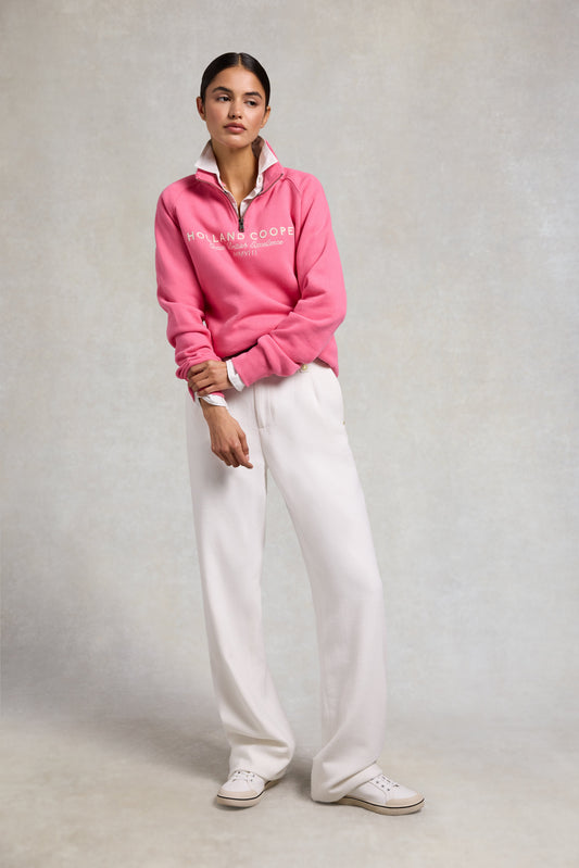 Sporting Goods Zip Henley - Peony Pink