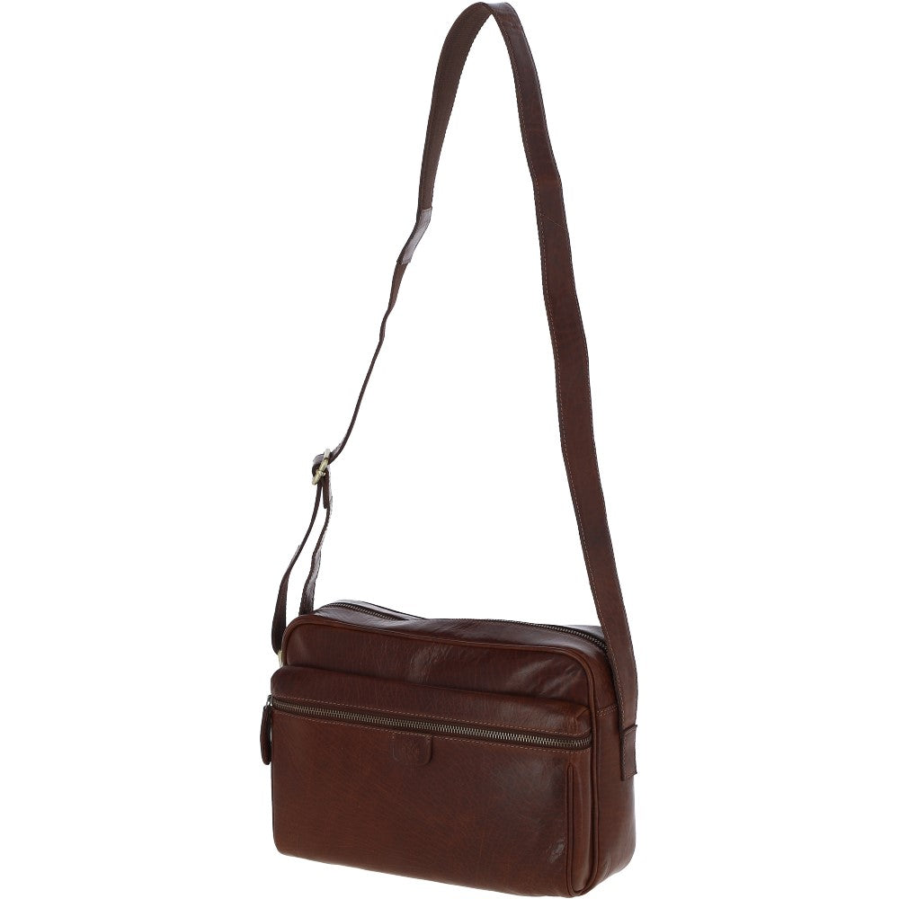 Leather Body Bag - Chestnut Tan