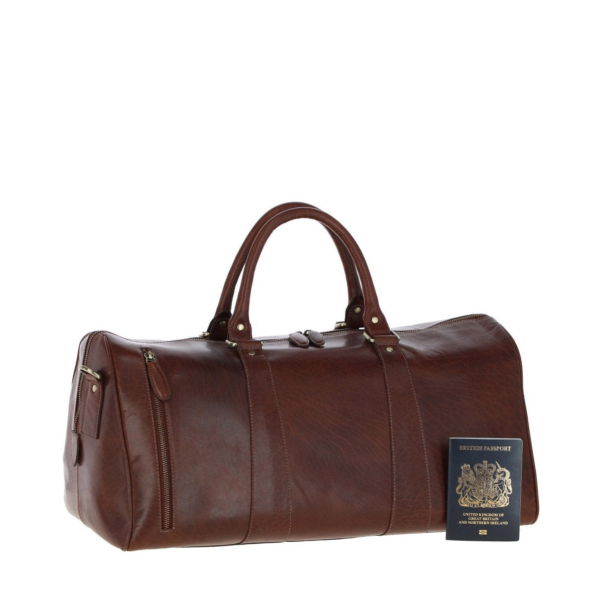 Large Leather Holdall – Chestnut Tan
