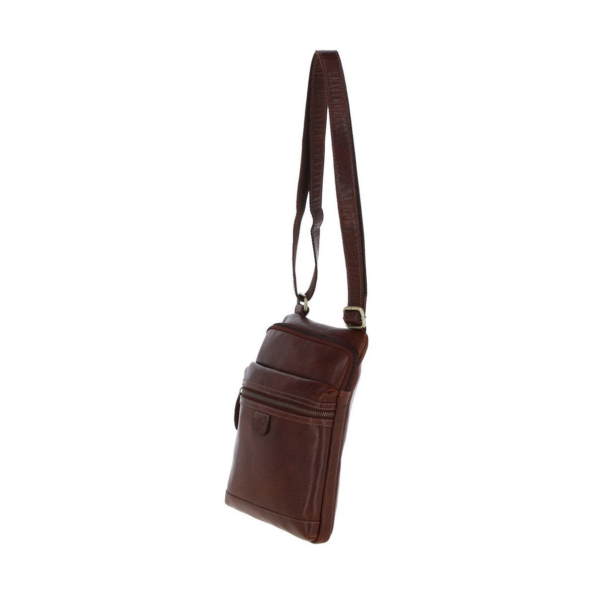 Leather Medium Flight Bag Chestnut Tan: T-71
