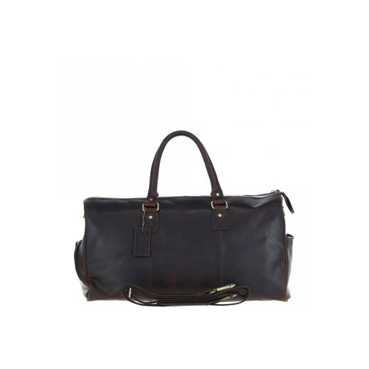 Large Leather Holdall - Brown