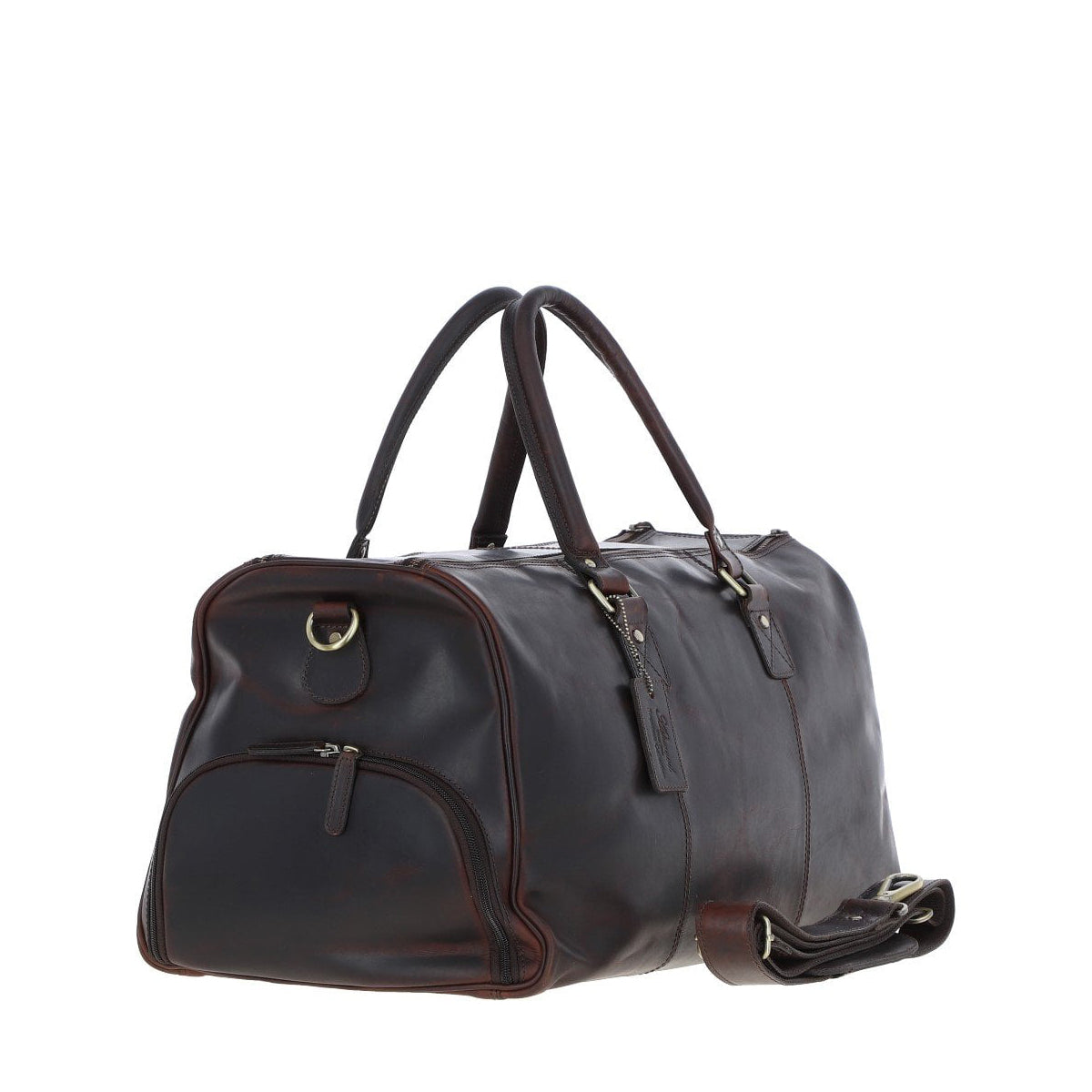 Large Leather Holdall - Brown