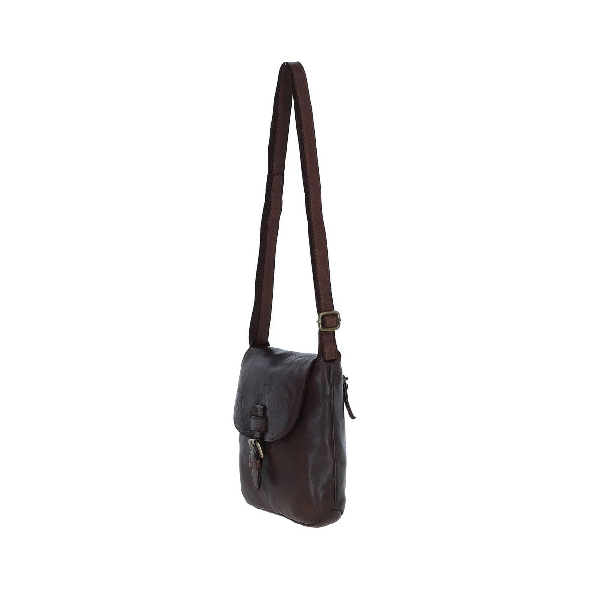 Luxury Small Leather Flight Bag Brandy: D-90