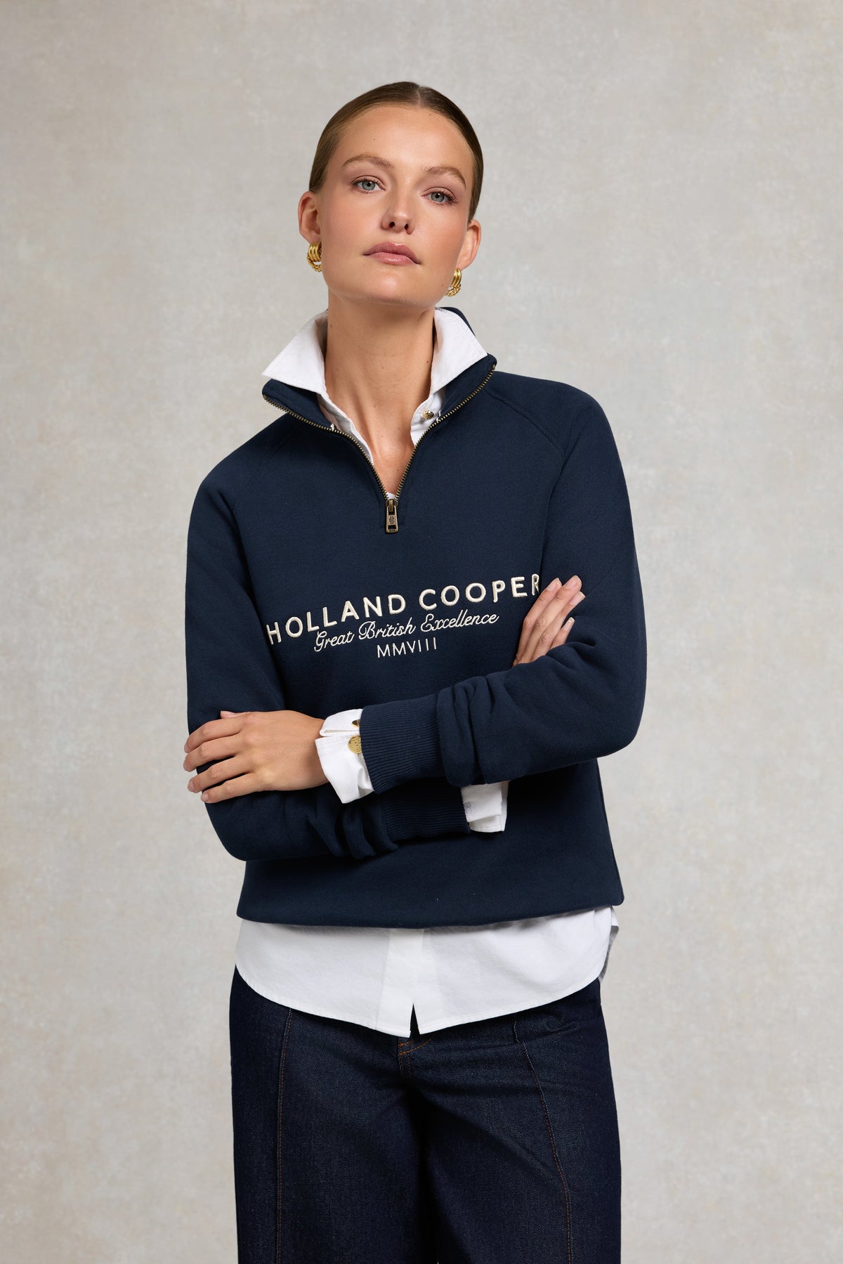 Sporting Goods Zip Henley - Ink Navy