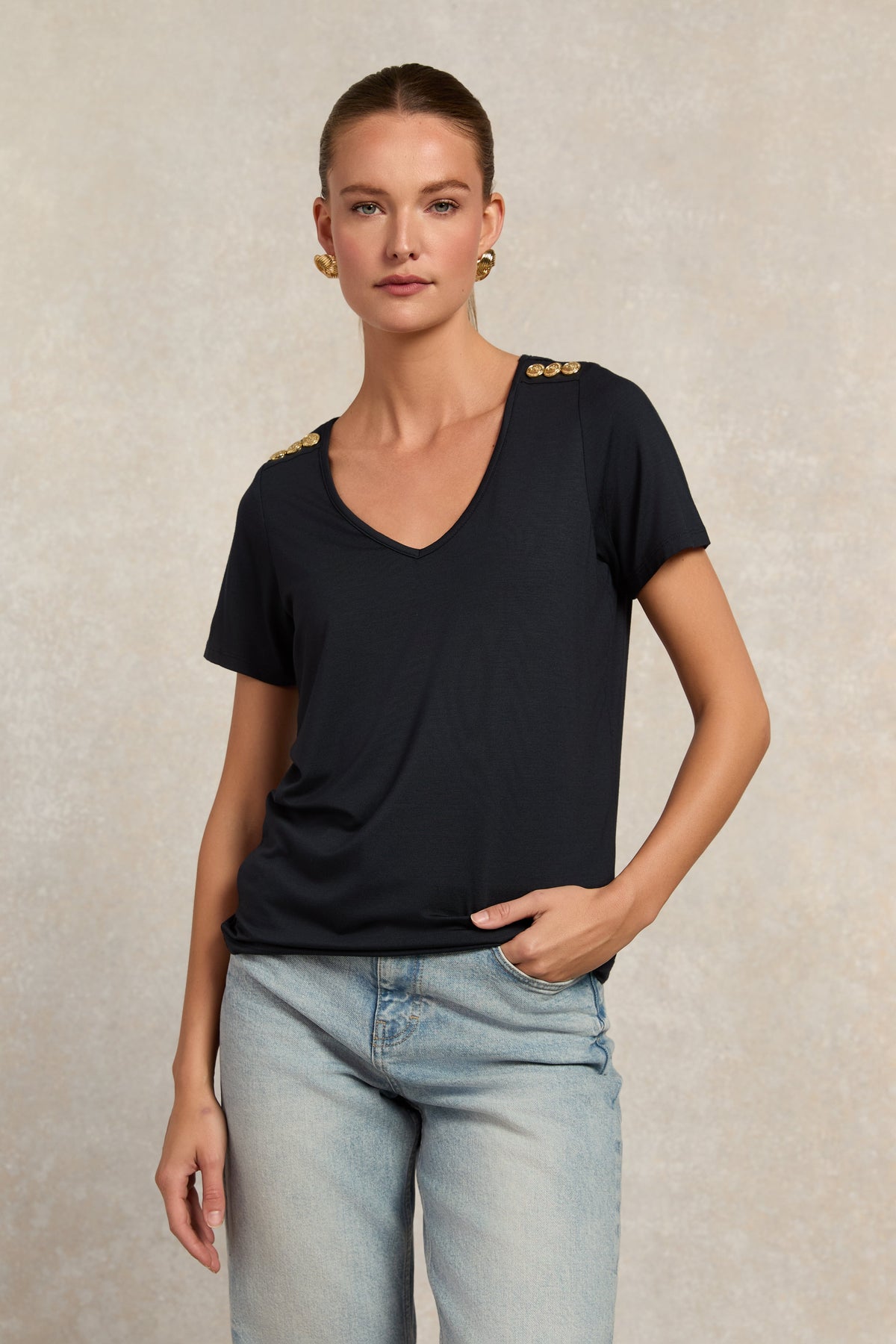 Relax Fit Vee Neck Tee