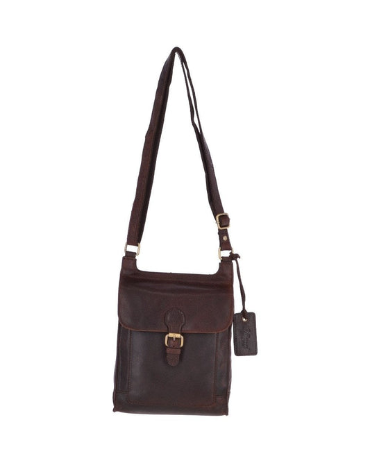 Small Leather Saddle Handbag - Brandy