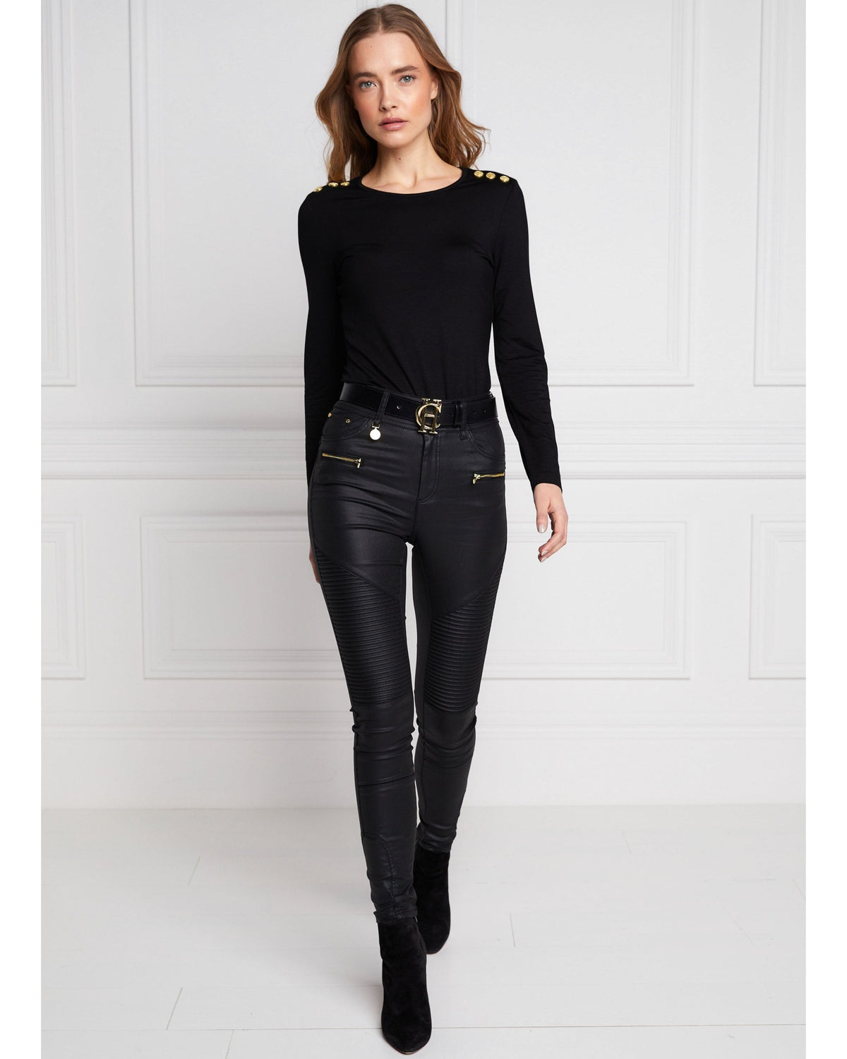 Coated Biker Jean