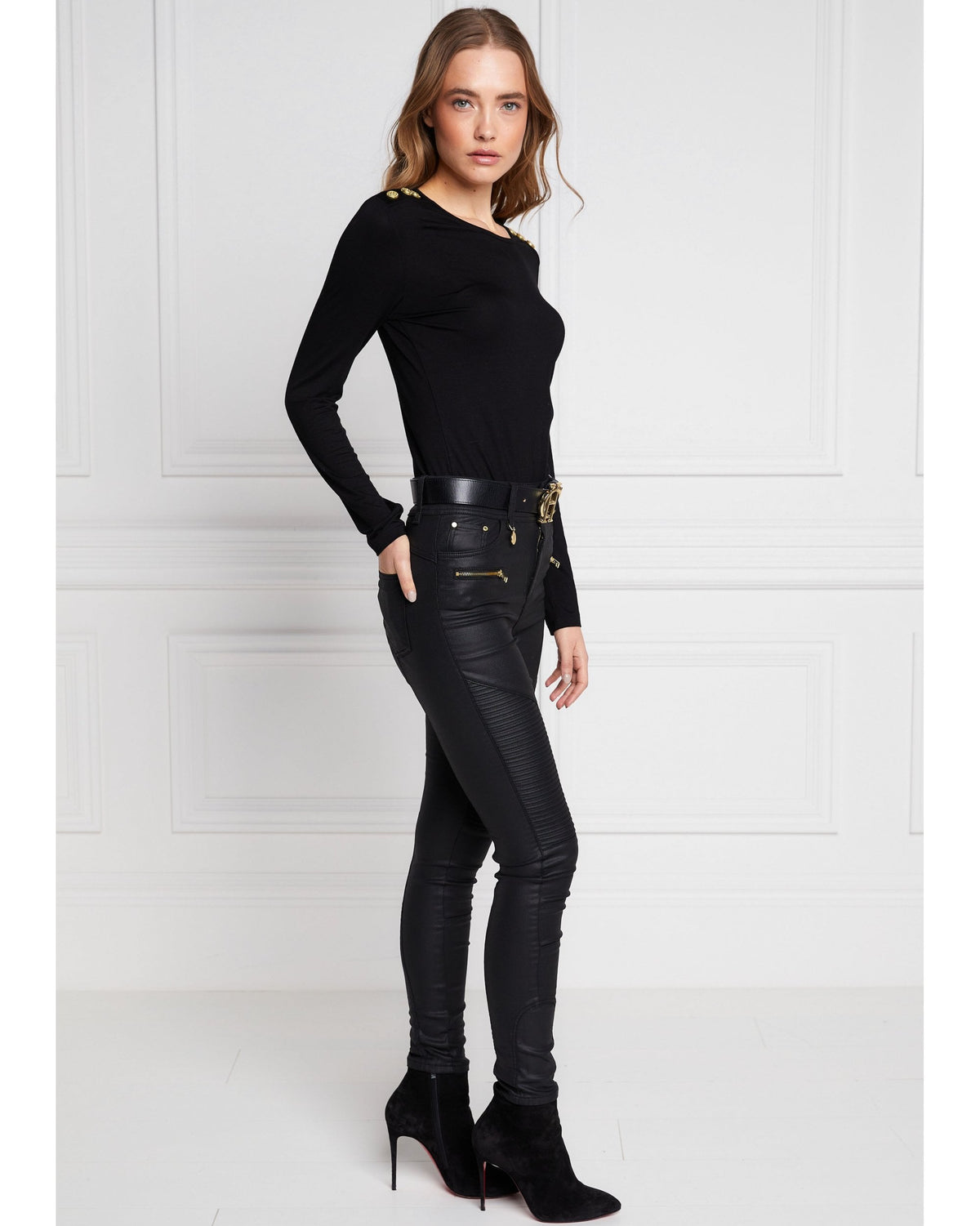 Coated Biker Jean