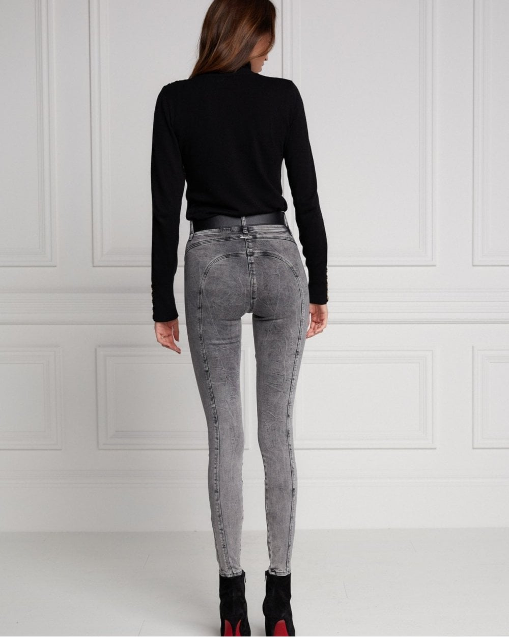 Buttoned Knit Roll Neck