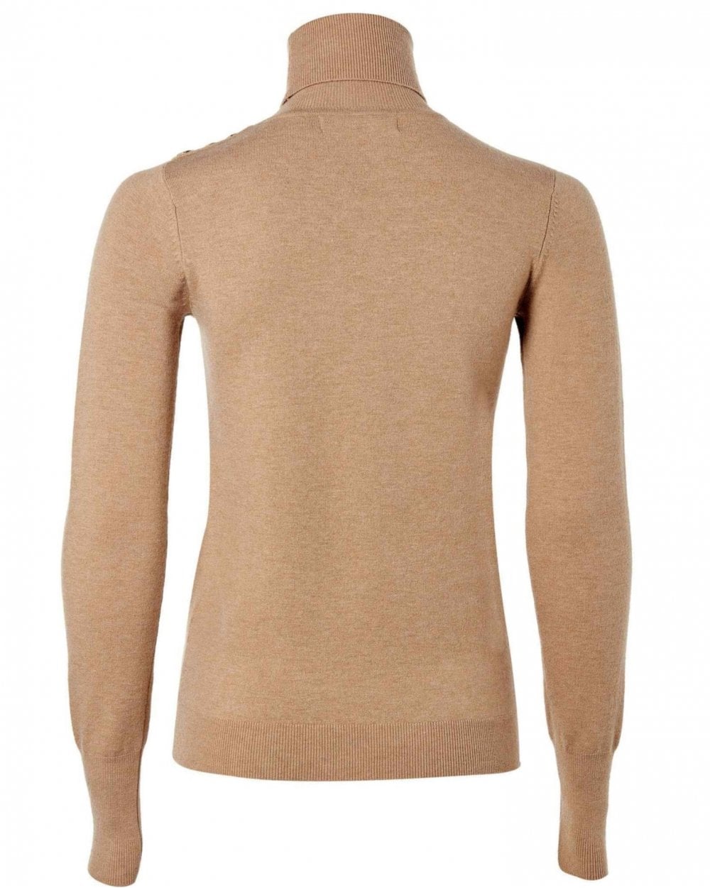 Buttoned Knit Roll Neck