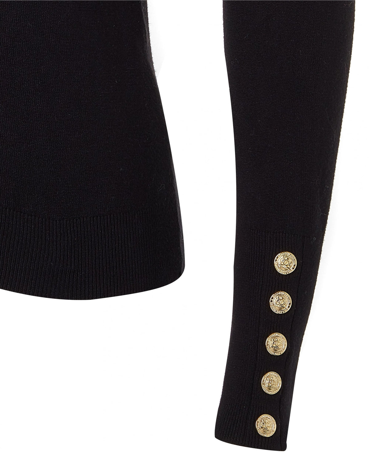 Buttoned Knit Crew Neck