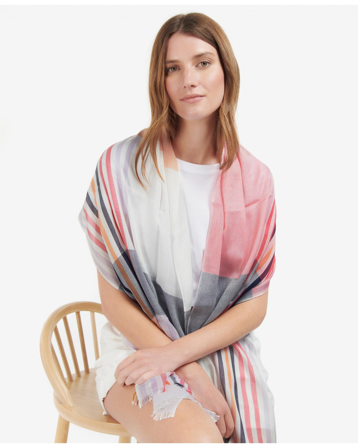 Kendra Check & Stripe Scarf
