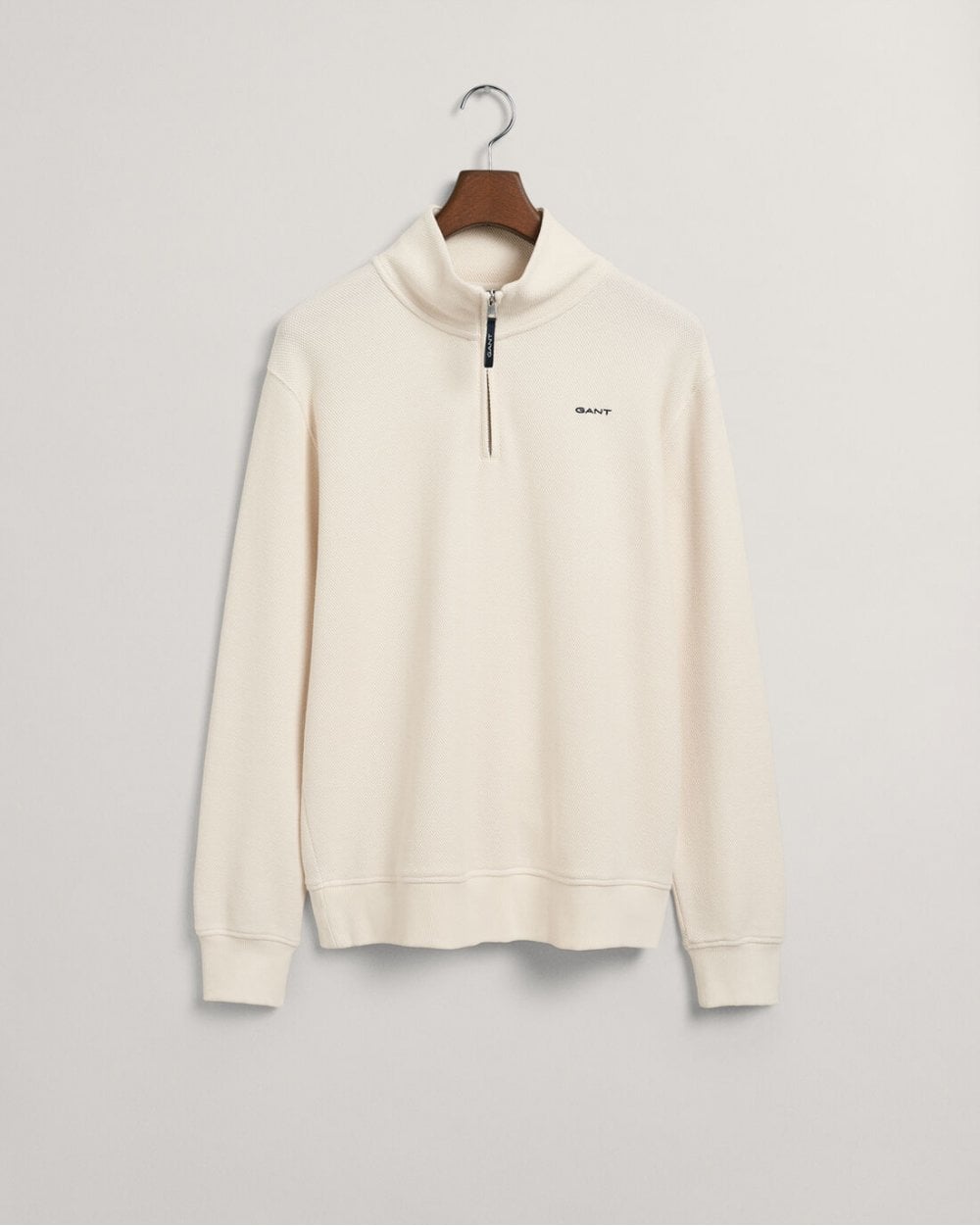 Waffle Texture Half-Zip Sweater