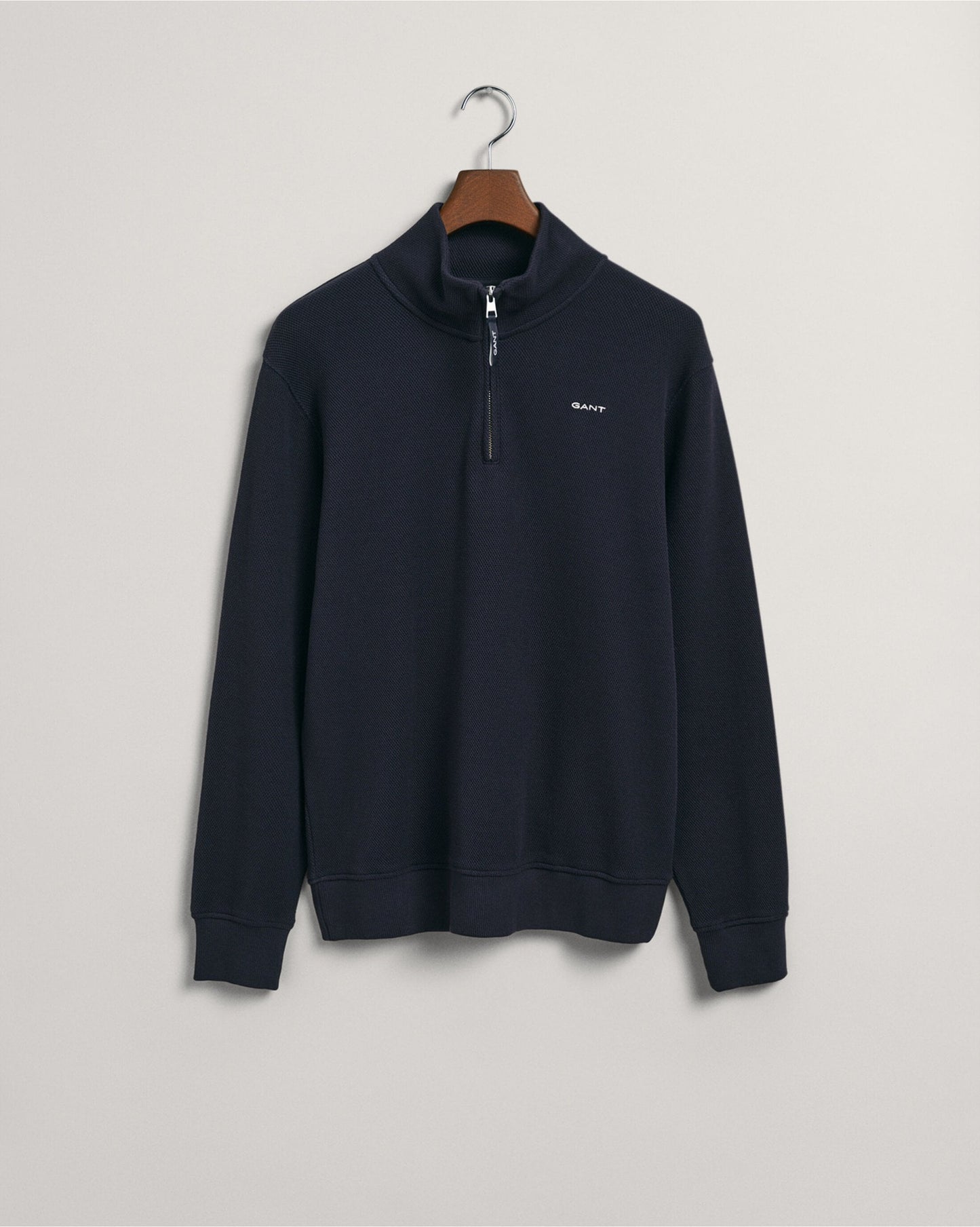 Waffle Texture Half-Zip Sweater
