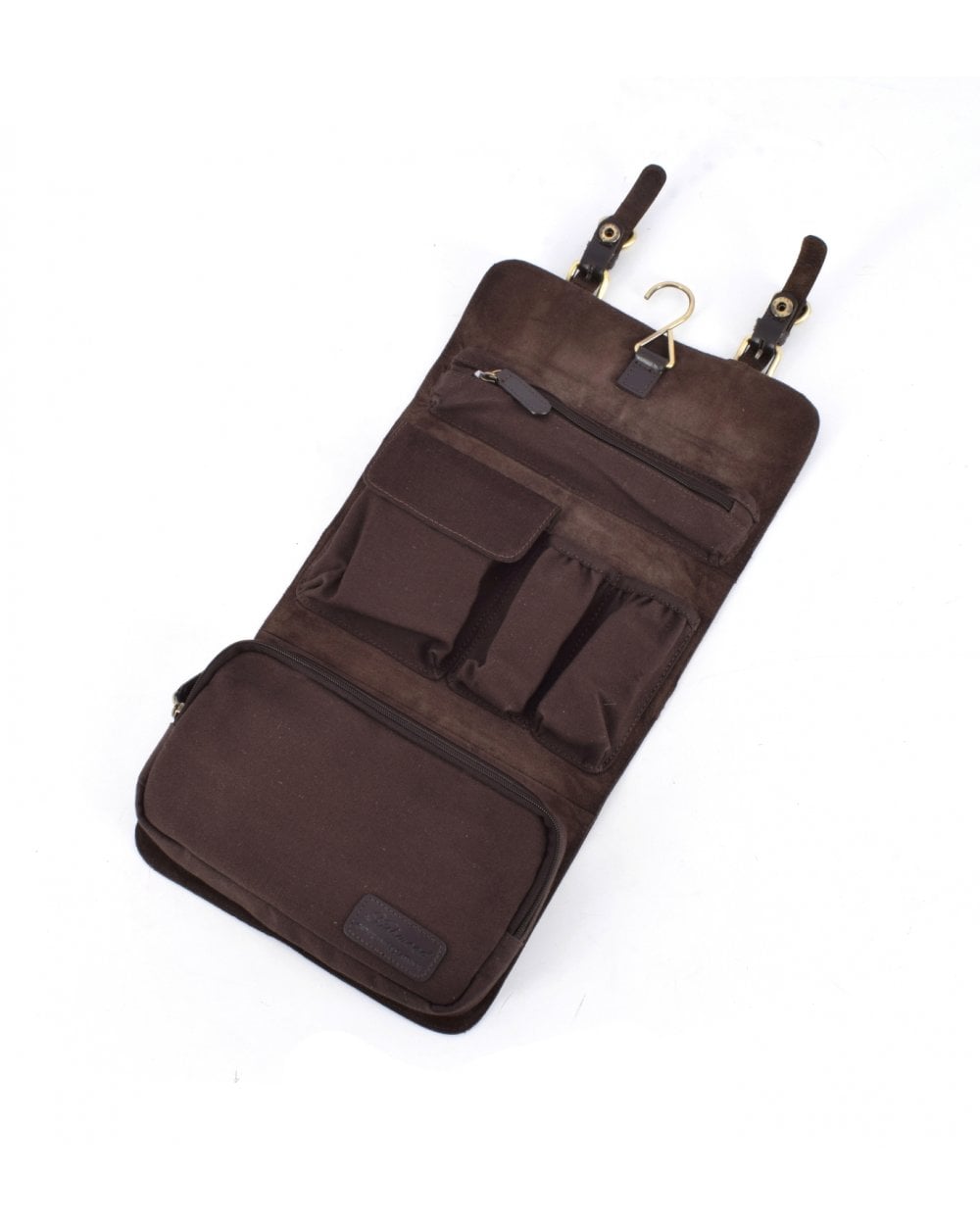 Liam Leather Wash Bag - Brown