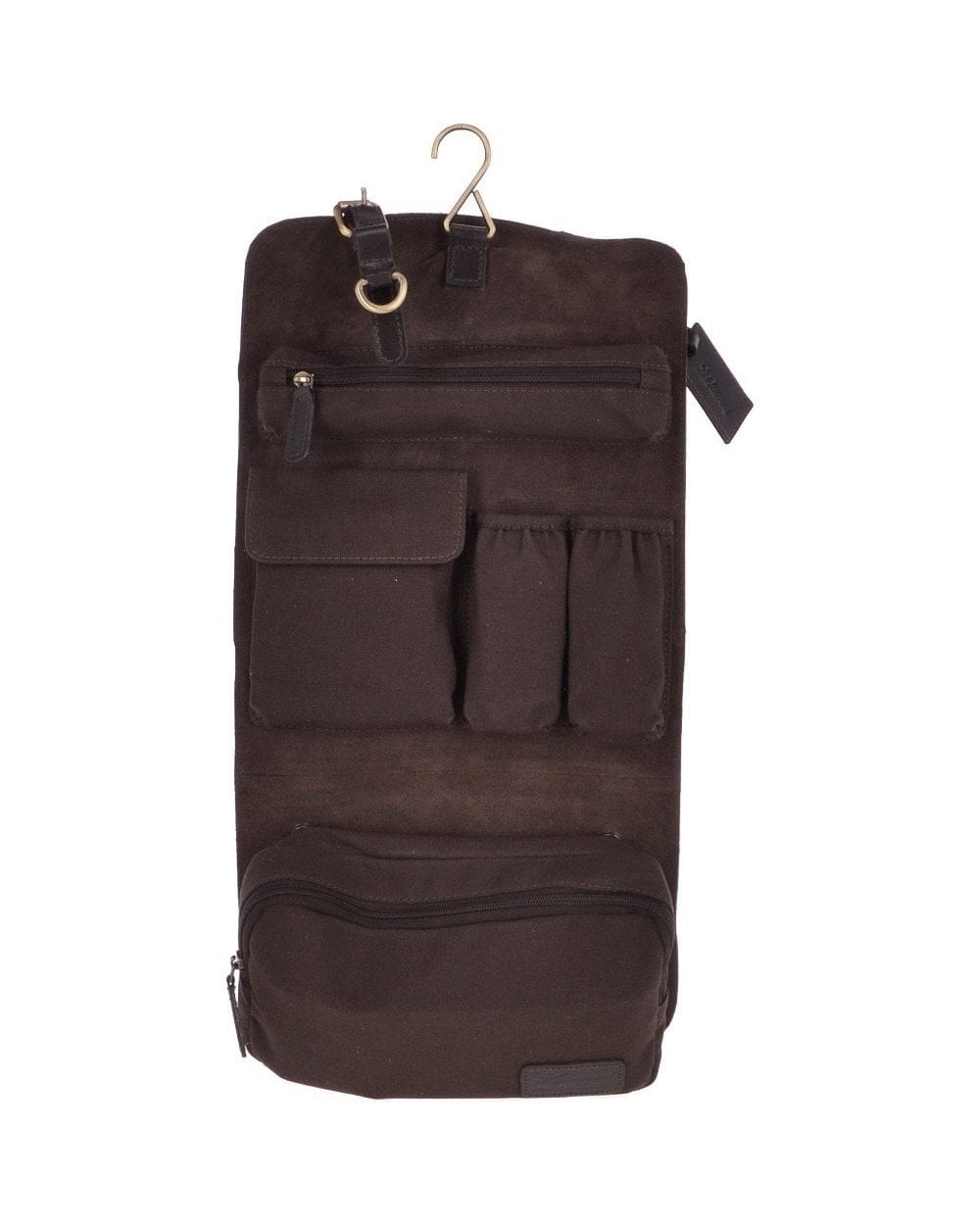 Liam Leather Wash Bag - Brown