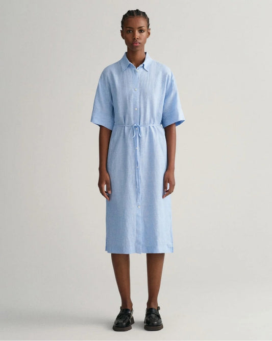 Linen Short Sleeve Shirt Dress