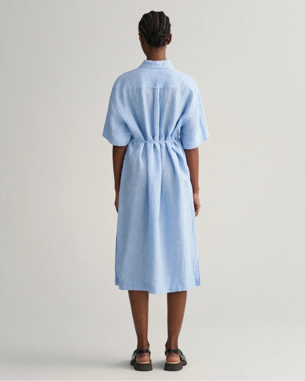 Linen Short Sleeve Shirt Dress