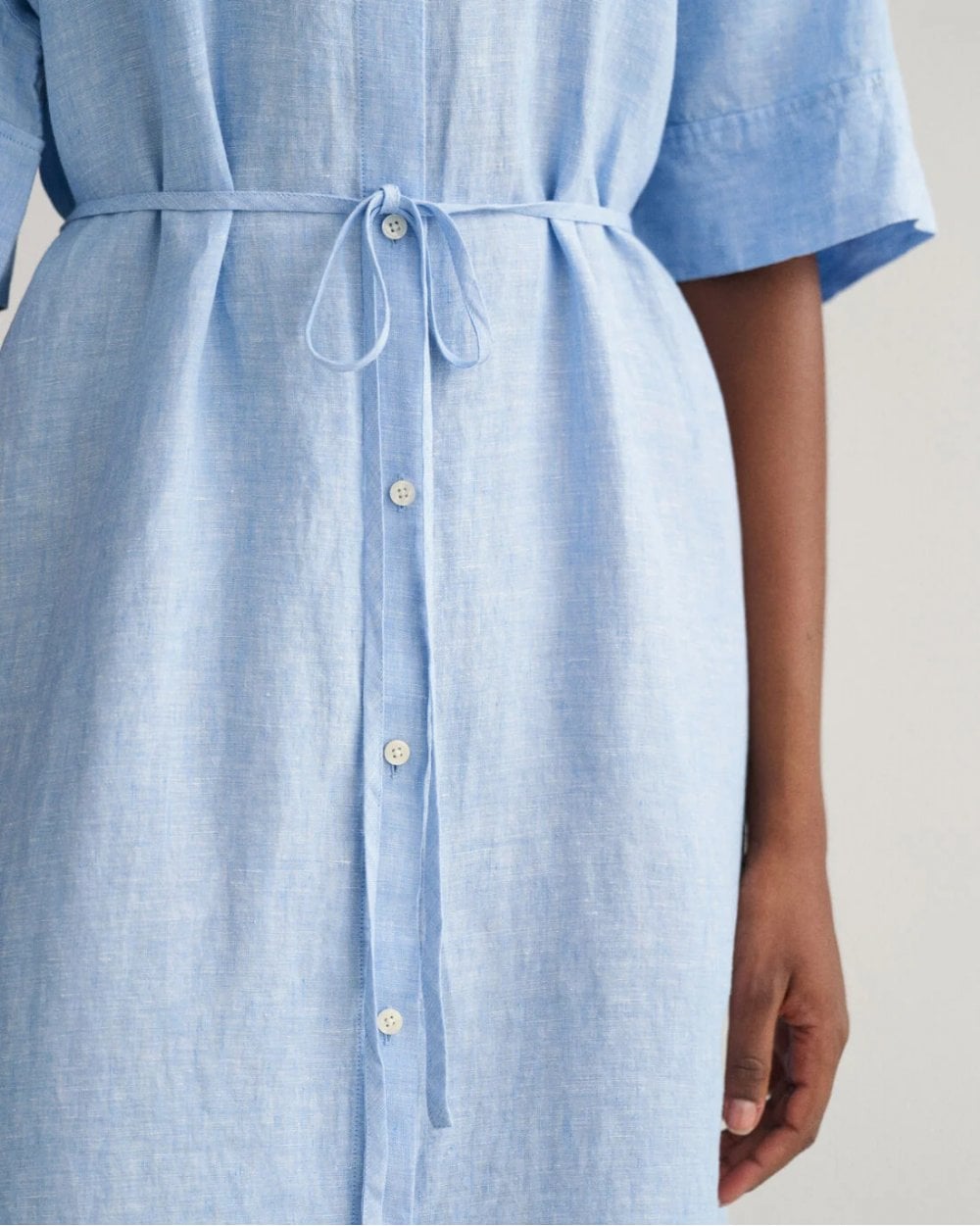 Linen Short Sleeve Shirt Dress