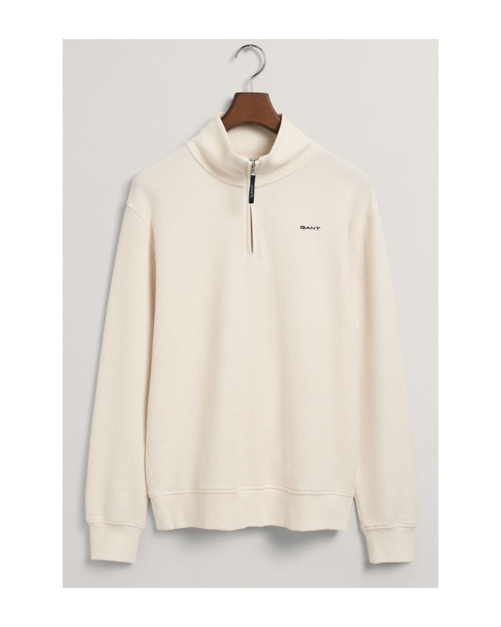 Waffle Texture Half-Zip Sweater