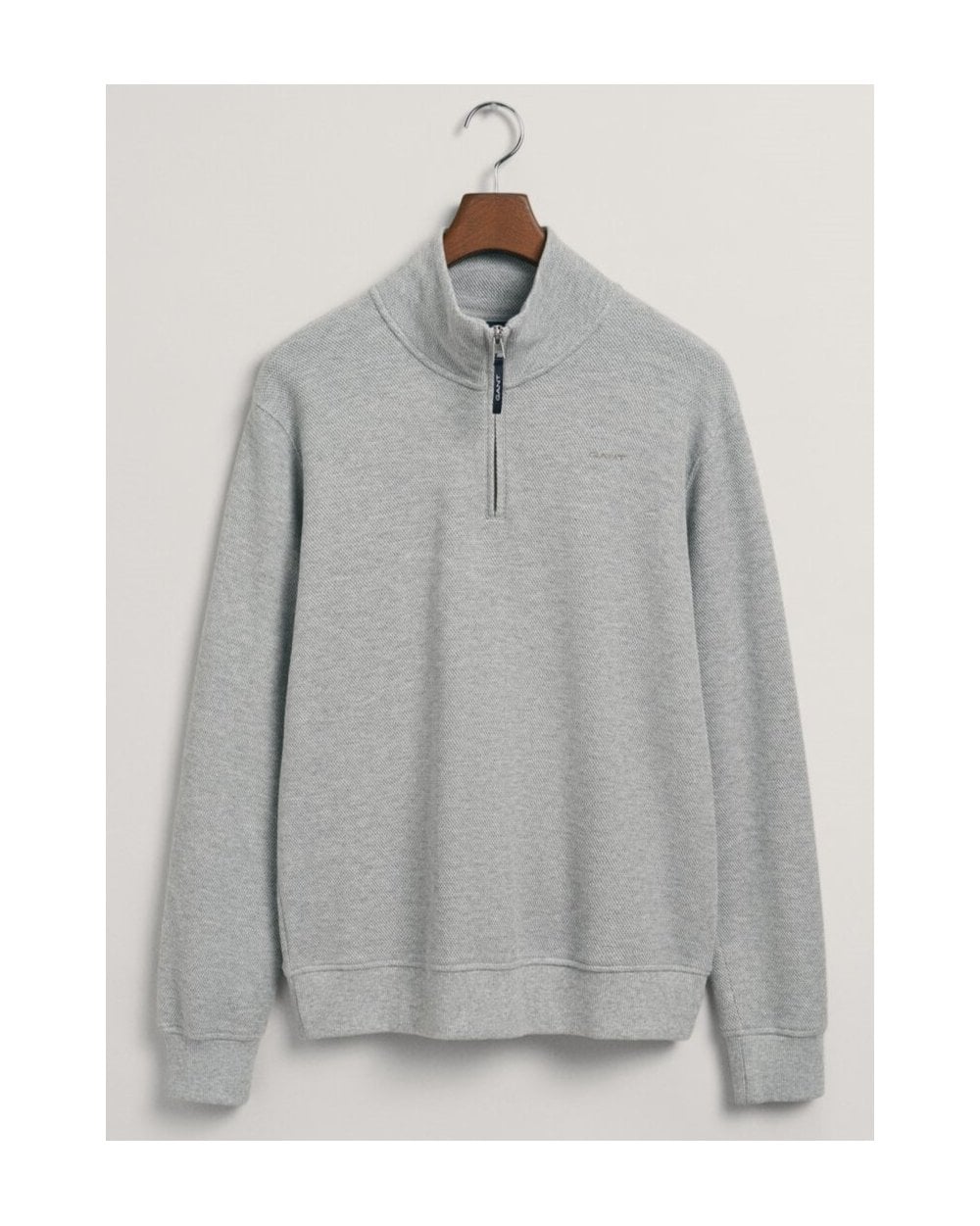 Waffle Texture Half-Zip Sweater