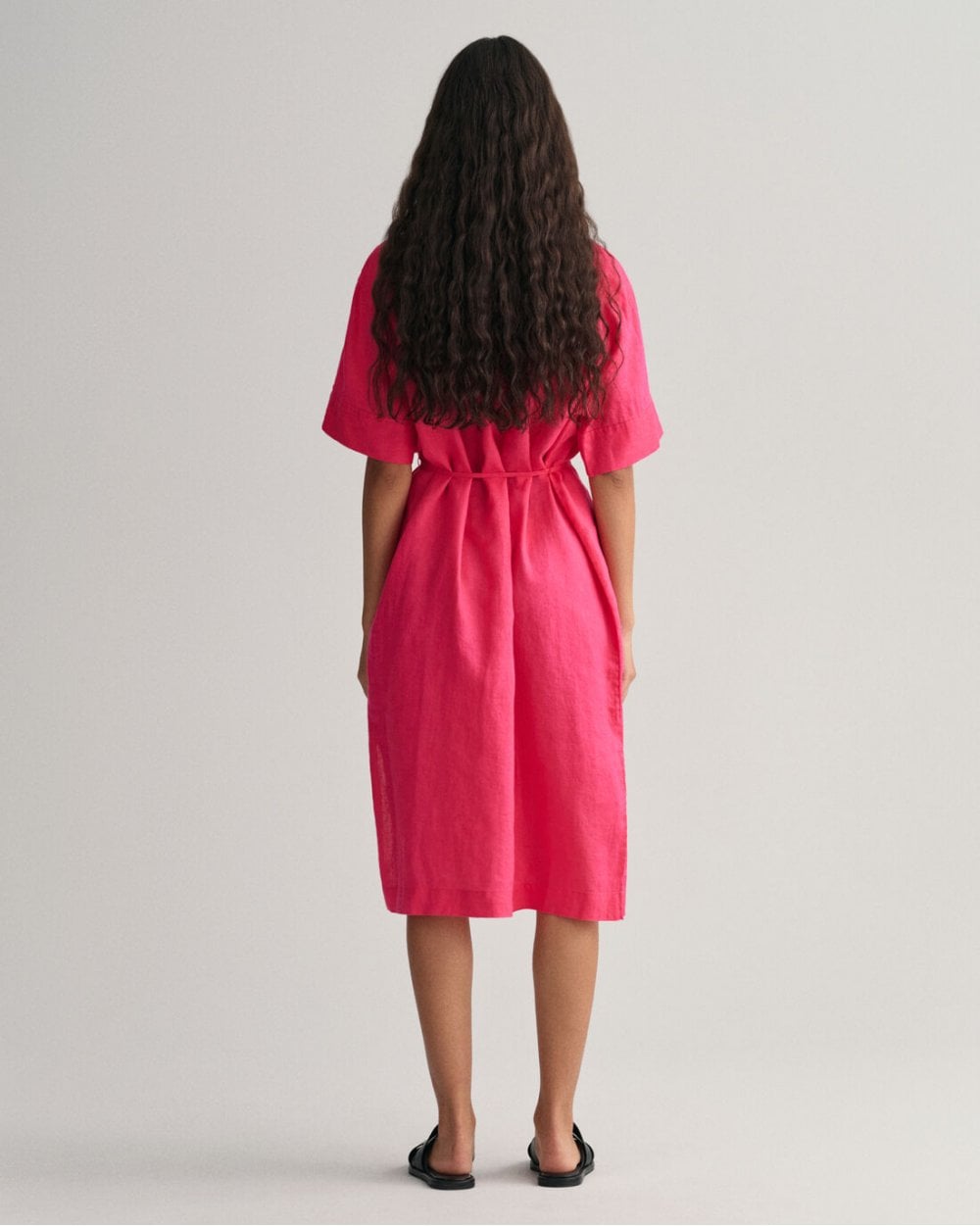 Linen Short Sleeve Shirt Dress