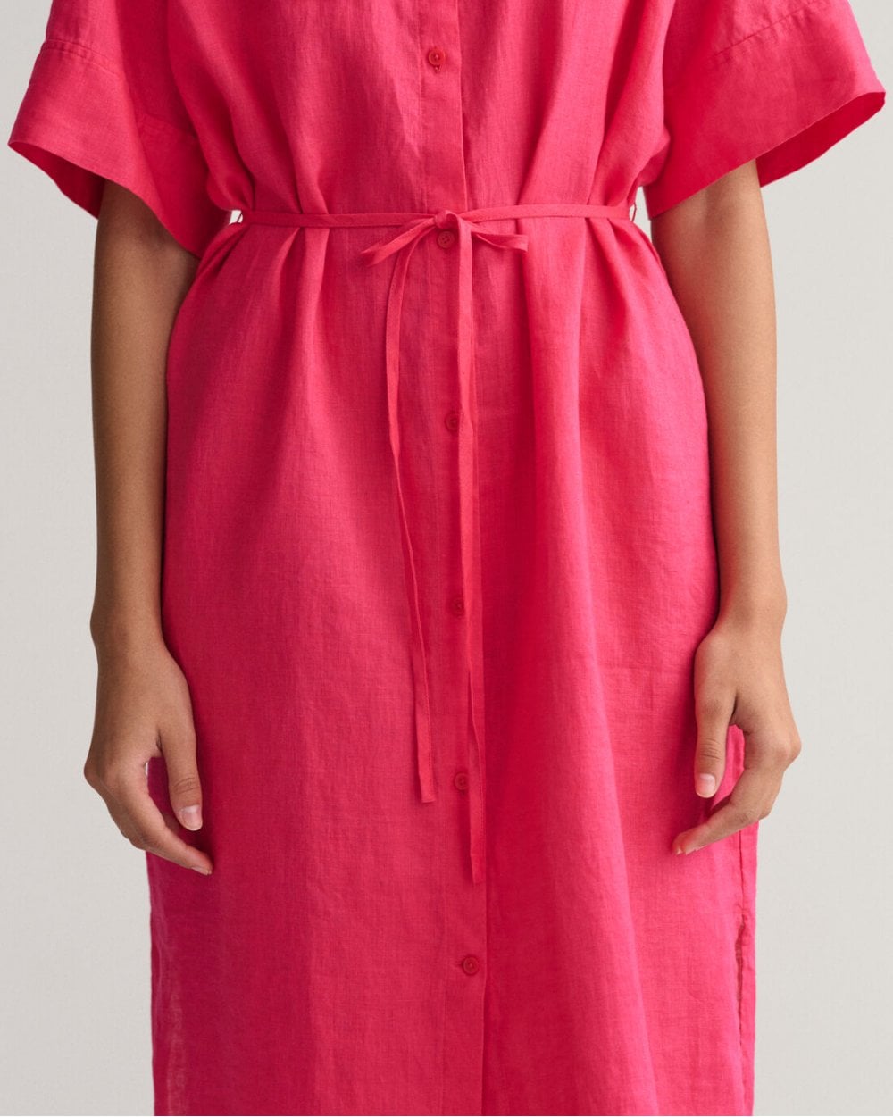 Linen Short Sleeve Shirt Dress