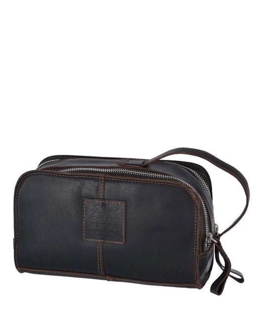 Kingsbury Leather Wash Bag - Brown