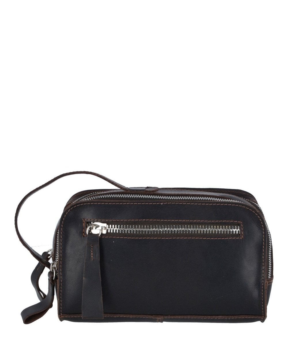 Kingsbury Leather Wash Bag - Brown