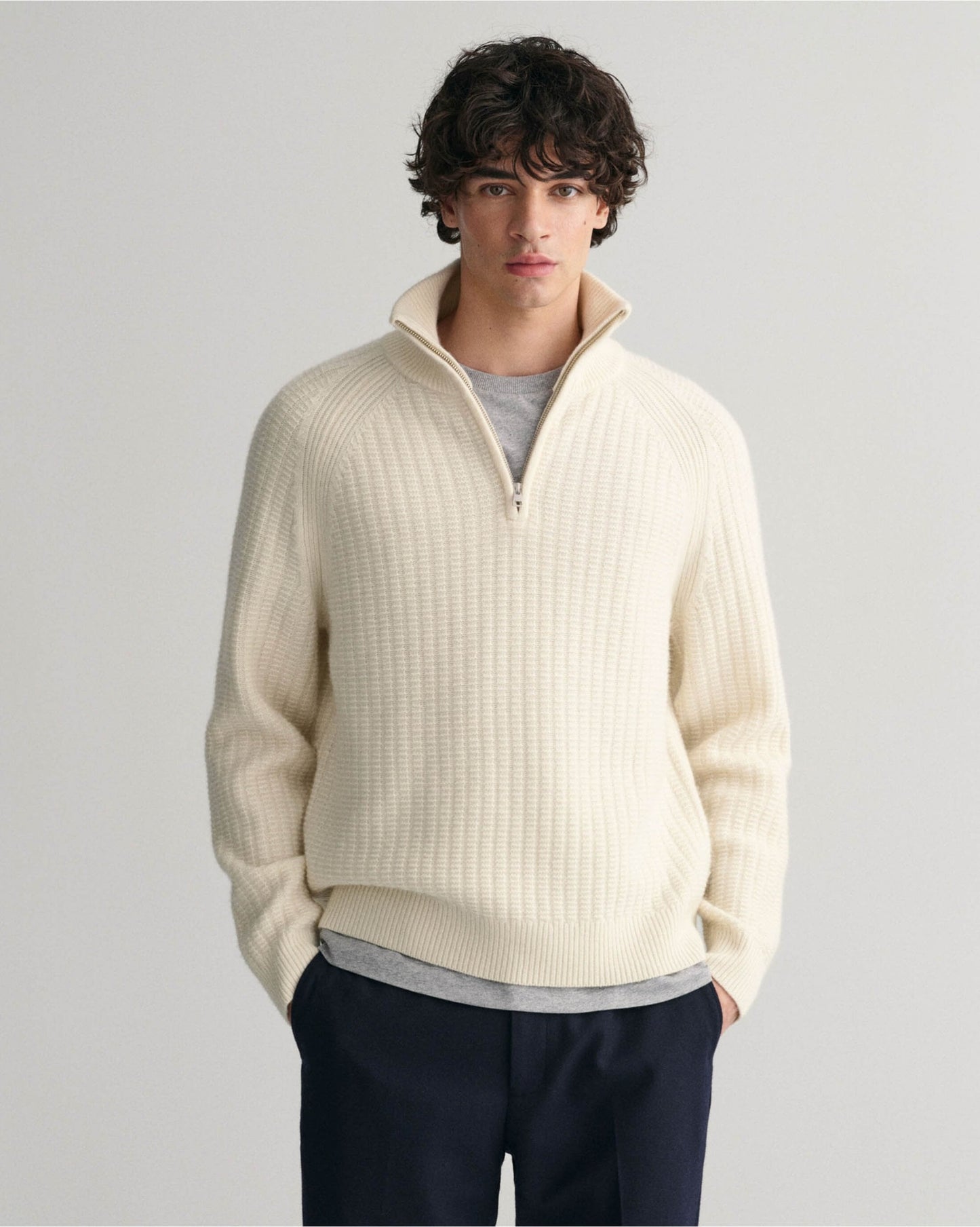 Textured Half-Zip Sweater
