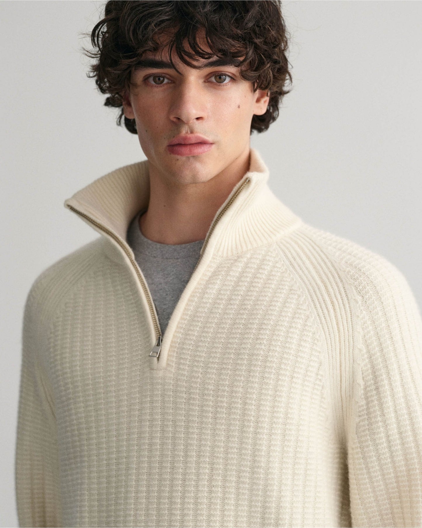 Textured Half-Zip Sweater