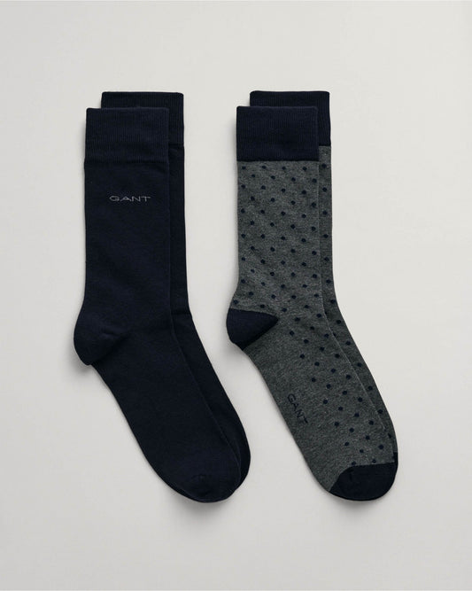 2-Pack Dot & Solid Socks