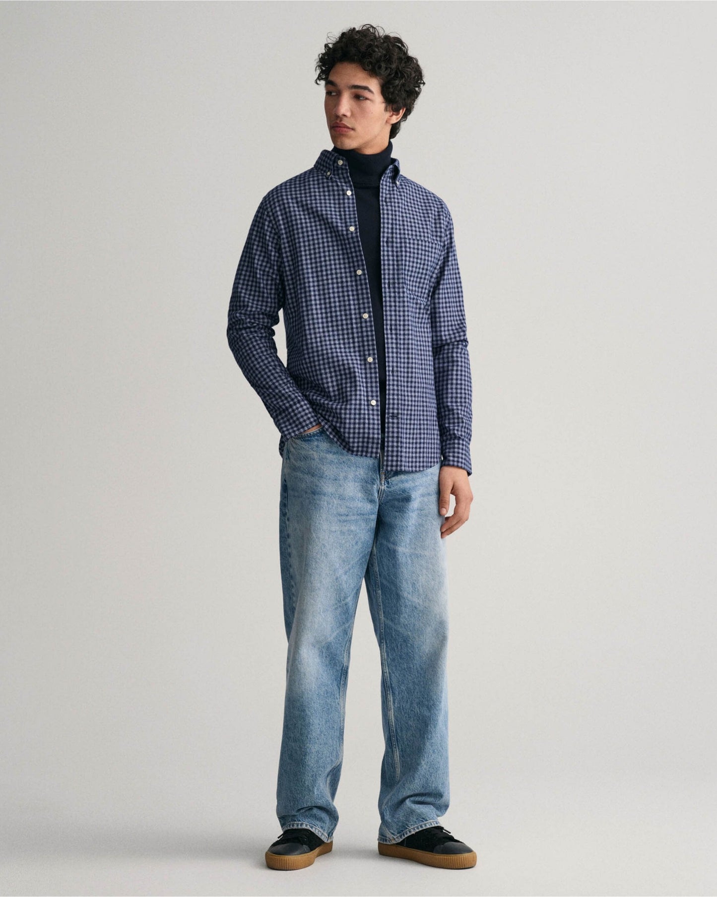 Regular Fit Jaspe Yarn Gingham Shirt