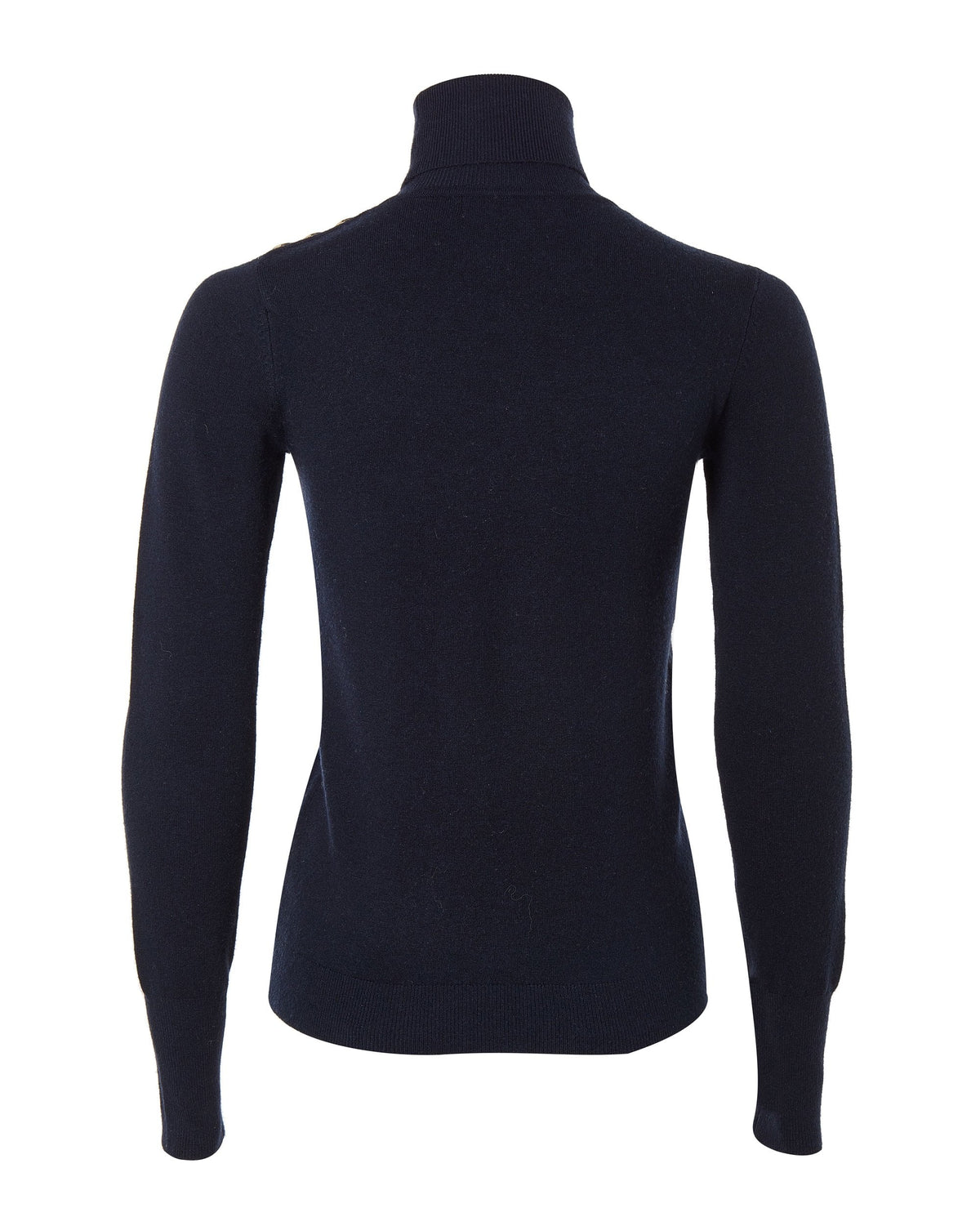 Buttoned Knit Roll Neck