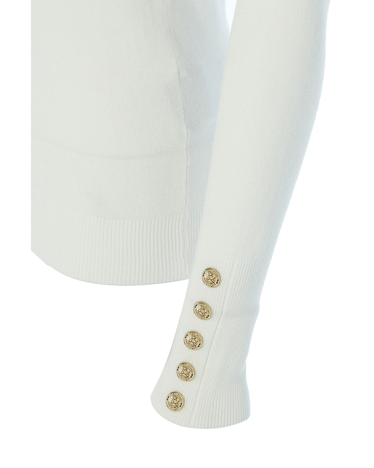 Buttoned Knit Roll Neck