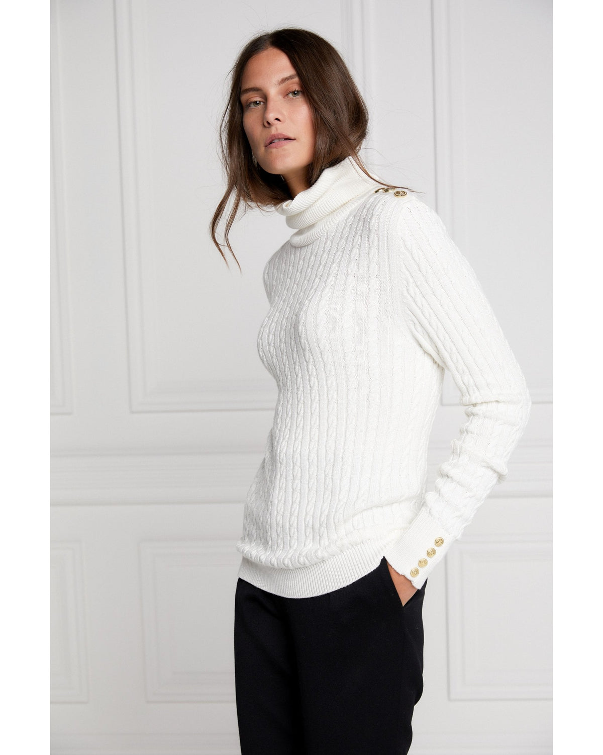 Seattle Roll Neck Cable Knit
