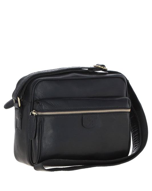 T-72 Leather Body Bag Black