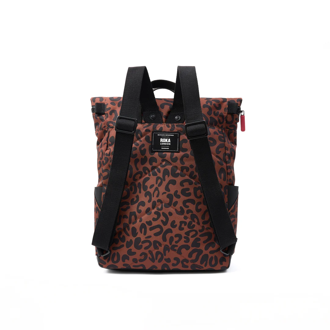 Canfield Roll Top Medium Backpack In Scarlet Leopard
