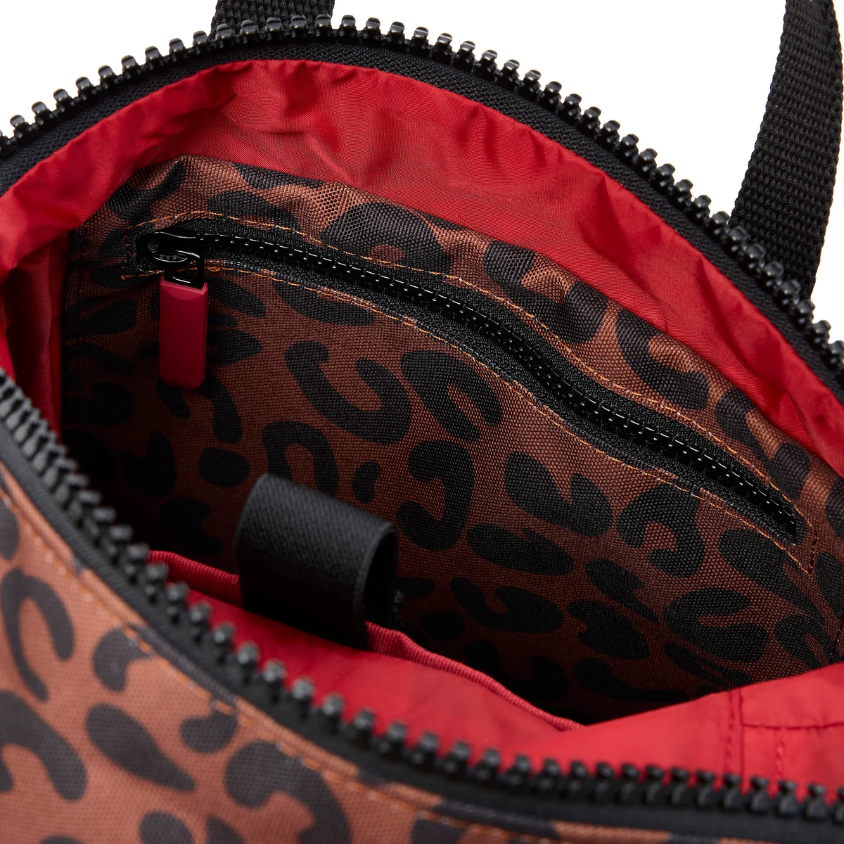 Canfield Roll Top Medium Backpack In Scarlet Leopard