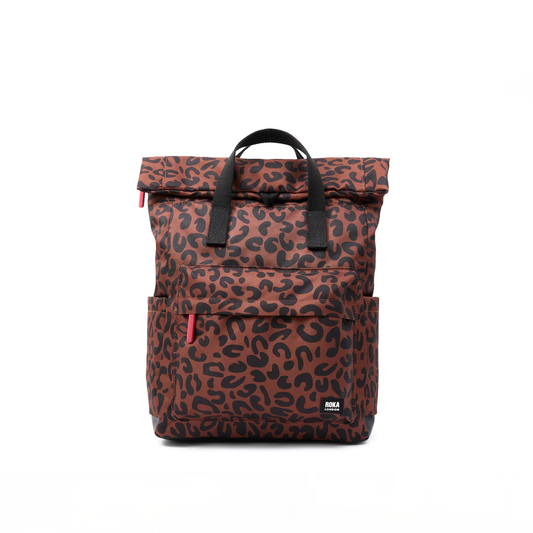 Canfield Roll Top Medium Backpack In Scarlet Leopard