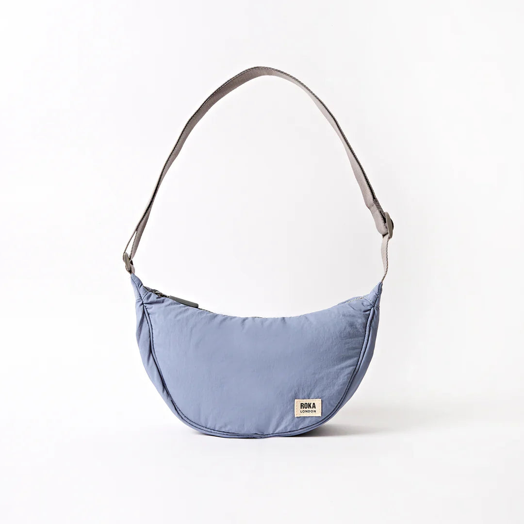 Farringdon Half Moon Bag In Retro Blue Taslon