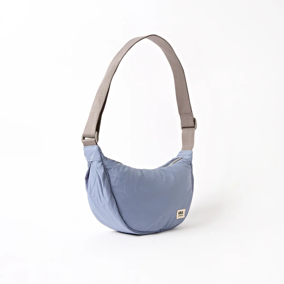Farringdon Half Moon Bag In Retro Blue Taslon