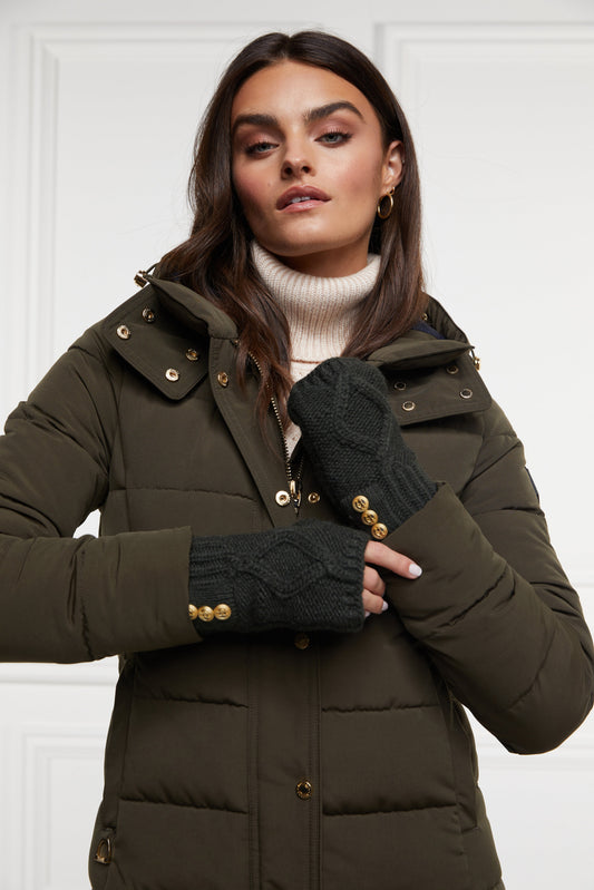Cortina Fingerless Gloves - Fern Green