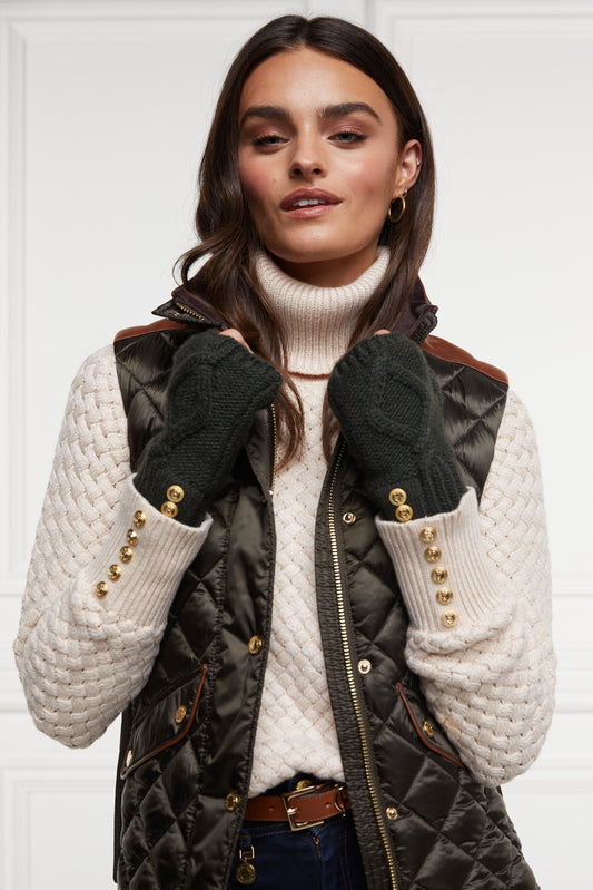 Cortina Fingerless Gloves - Fern Green