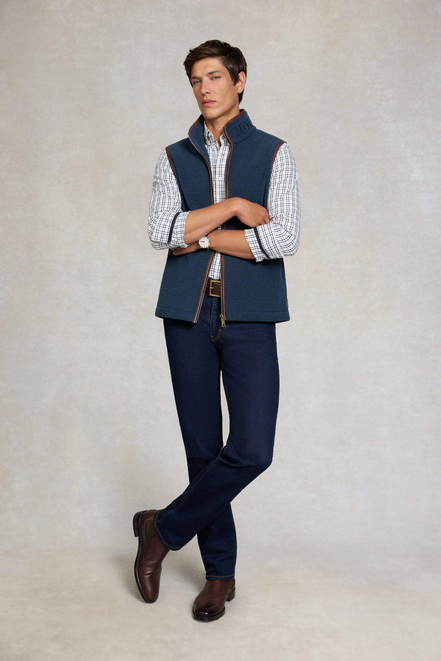 Country Fleece Gilet (Men's) - Dusty Blue
